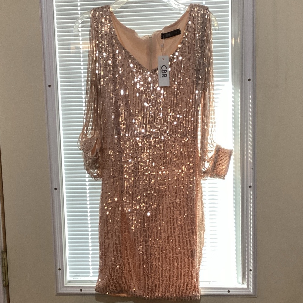 NWT CBR Women's Gold Sequin Dress